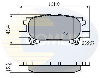 Bremžu uzliku komplekts COMLINE CBP01279, LEXUS RX (CBP01279)