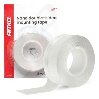 Atkārtoti lietojama nano abpusēja montāžas lente 30mm x 3m x 1mm AMIO-04848 (04848)