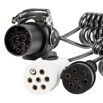 Piekabes kontaktligzdu pagarinātājs TIR 2x 7 PIN 15 PIN typ N/S 5m 24V AMIO-04381 (04381)