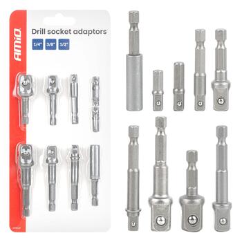 Drill socket adaptors 9el. 1/4