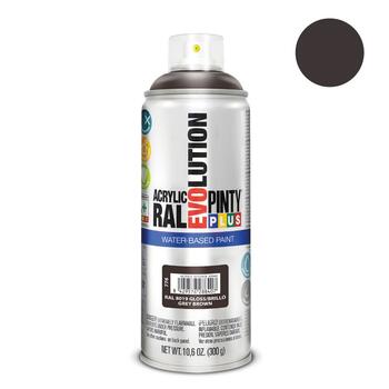 Ūdens bāzes akrila aerosola krāsa pelēkbrūna RAL 8019 PintyPlus Evolution 400ml (776)