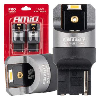 LED CANBUS PRO series WY21W 2x1860 SMD Amber 12V 24V AMIO-03600 (03600)