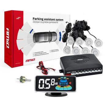 Parkošanās sistēma ar sensoru LED-GRAF 3D 8 sensor silver (03193)