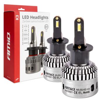 LED Headlights K3 Series H3 12V 6000K canbus AMIO-03681 (03681)