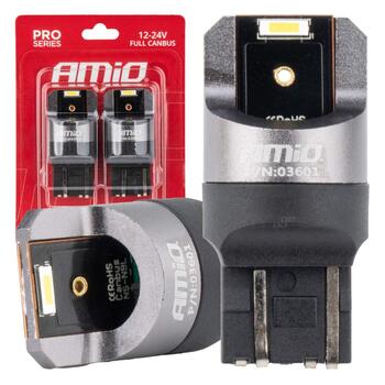 LED CANBUS PRO series W21/5W 2x1860 SMD White 12V 24V AMIO-03601 (03601)
