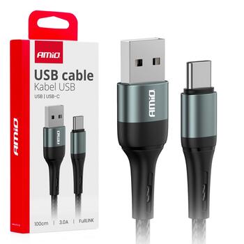 USB to USB-C cable 3A 100cm FullLINK AMIO-03911 (03911)