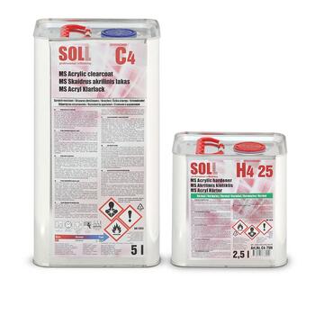 SOLL C4 MS Divkomponentu akrila laka ar H4 25 parasto cietinātāju 7,5 l (C4 75N)