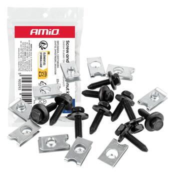 Skrūvju un montāžas klipšu komplekts 22 mm ⌀ 6 mm, 10 sets AMIO-05033 (05033)
