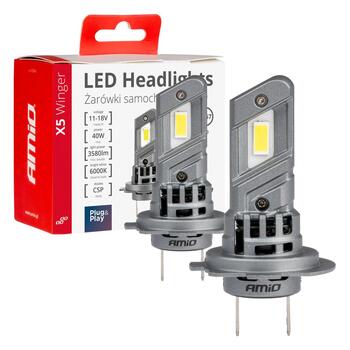 LED Headlights X5-series WINGER H7 6000K max 40W AMIO-03946 (03946)