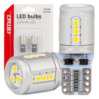 LED bulbs CANBUS T10e W5W 15x2016 SMD White 12V/24V AMIO-03723 (03723)