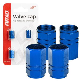 Alimīnija auto ventiļu vāciņi micītes blue 4 pcs (02239)