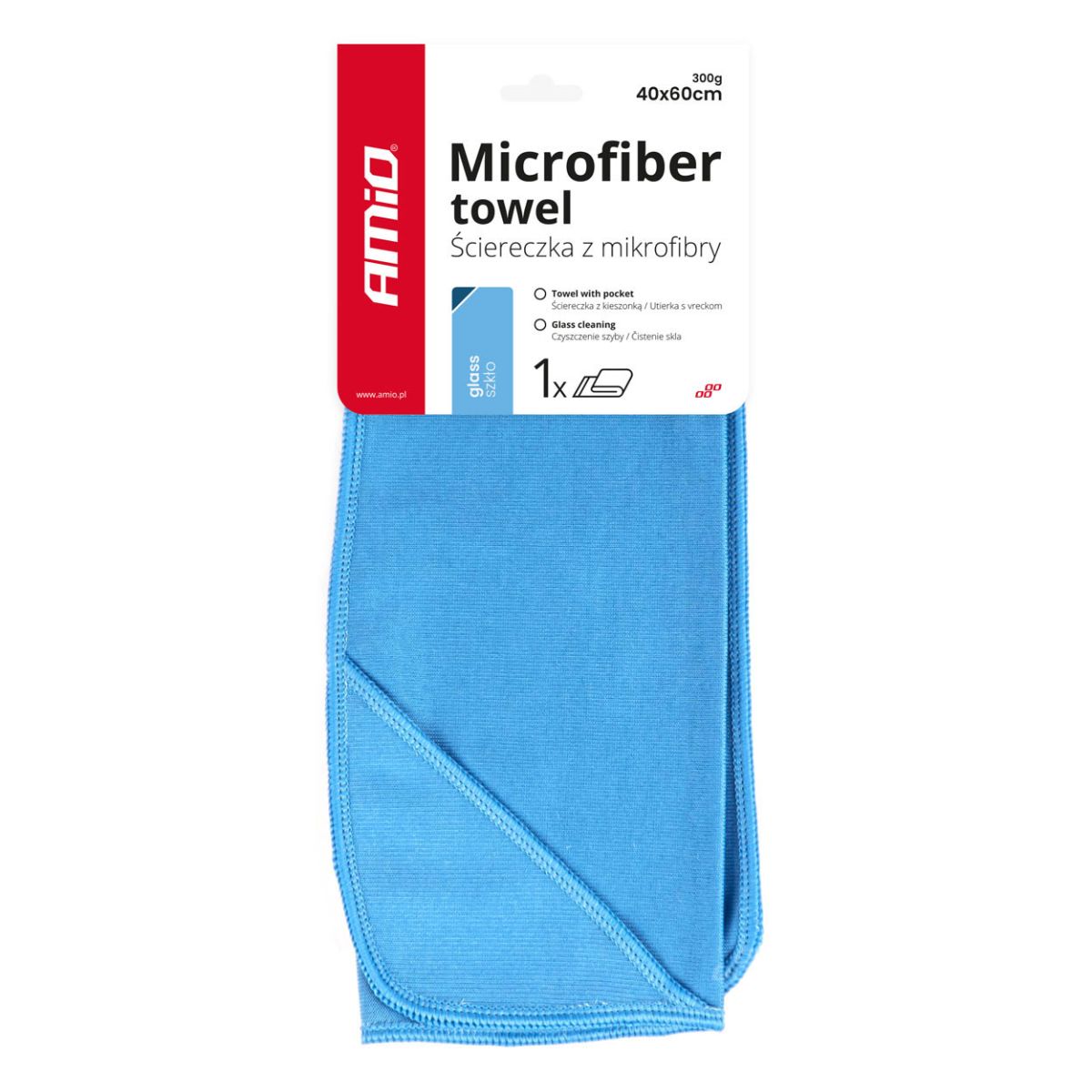 Mikrošķiedras logu pulēšanas lupatiņa 40x60cm AMIO-03733 (03733)