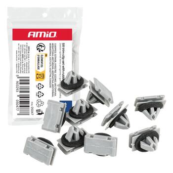 Sliekšņu apdares klipšu komplekts ar gumijas blīvi 11 mm, 10 pcs. AMIO-05047 (05047)