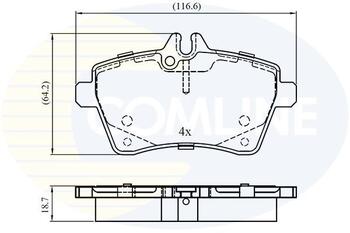 Bremžu uzliku komplekts COMLINE CBP01592, MERCEDES- BENZ, W169, W245 (CBP01592)
