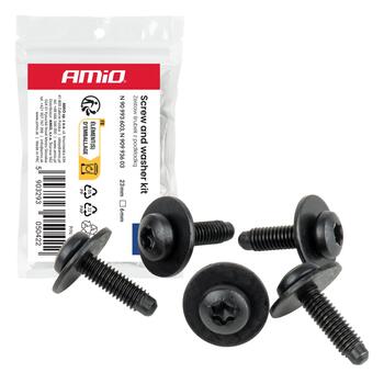Torx skrūvju un paplāksņu komplekts⌀ 6 mm 23 mm, 5 sets AMIO-05042 (05042)