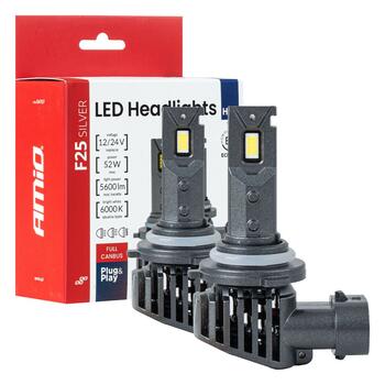 LED Headlights Serie F25 SILVER FULL CANBUS HB4 9006 52W 12V 24V AMIO-04707 (04707)