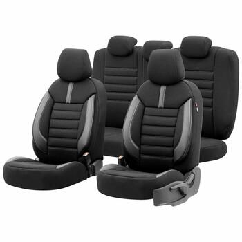 Auto sēdekļu pārvalku komplekts OTOM LIMITED 102 BLACK/GREY 3-ZIP (OT74048m)
