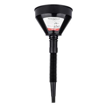 Elastīga melna universāla piltuve ar sietiņu degvielai 16 cm AMIO-04038 (04038)