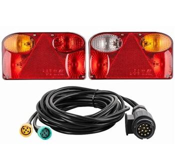 Piekabes lukturu komplekts 5pin ar 5m vadu E11, 2 komplekti (L496-2gb)