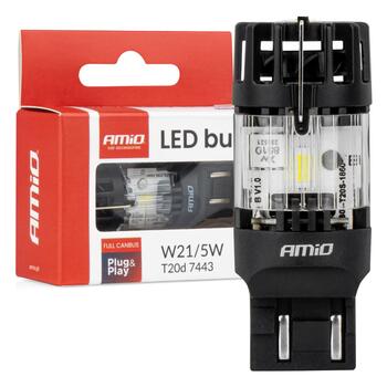LED bulb LumiTec T20D 7443 W21/5W 12V FULL CANBUS biała AMIO-04687 (04687)