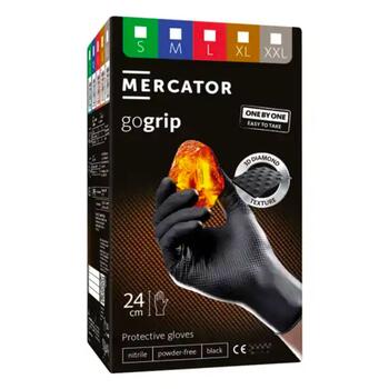 Mercator GoGrip ONE-BY-ONE Black nitrila cimdi 100pcs size L (MER20886)