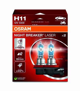 OSRAM SPULDZE H11 55W 12V PGJ19-2 +150% NIGHT BREAKER LASER (OS-64211NL-2HB)