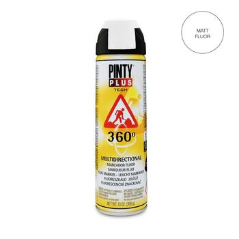 Ceļu marķēšanas fluorescējoša krāsa aerosolā balta 500ml PintyPlus (360W)