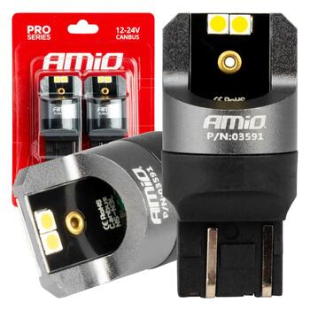 LED CANBUS PRO series 7443 W21/5W 4x3030 SMD White 12/24V AMIO-03591 (03591)