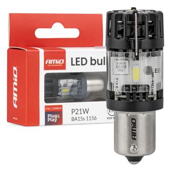 LED bulb LumiTec BA15S P21W 12V FULL CANBUS biała AMIO-04688 (04688)