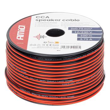 CCA skaļruņu kabelis 2x0.75mm2 100m 3.75A AMIO-04457 (04457)