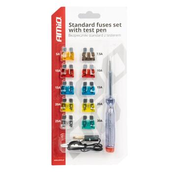 MINI automašīnas drošinātāji ar testeri AMIO-03523 (03523)
