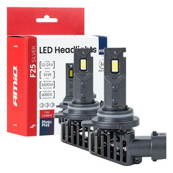 LED Headlights Serie F25 SILVER FULL CANBUS HIR2 9012 54W 12V 24V AMIO-04708 (04708)