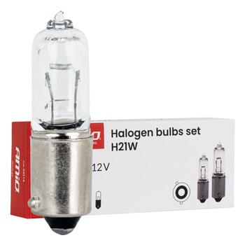 Halogēna spuldzes k-ts H21W 12V 21W BAY9s 10gb. AMIO-04514 (04514)