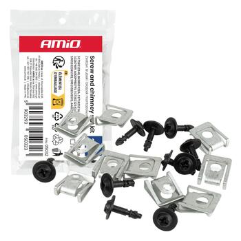 Skrūvju un montāžas klipšu komplekts 18 mm ⌀ 5 mm, 10 sets AMIO-05032 (05032)