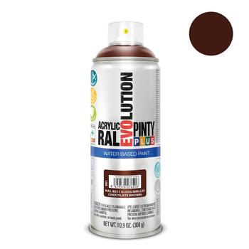 Ūdens bāzes akrila aerosola krāsa brūna RAL 8017 PintyPlus Evolution 400ml (881)