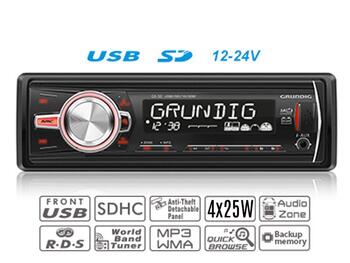 GRUNDIG GX-3024 12/24V Automagnetola ar USB/SD/AUX (1705-004-GX3024)