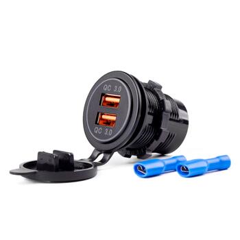 Ūdensdrošs USB lādētājs 2xUSB 12/24V MOD-05 (02855)