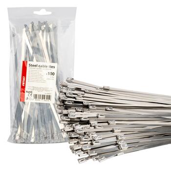 Nerūsējoša tērauda savilcēji 4.6x200mm 100 pcs. AMIO-04321 (04321)