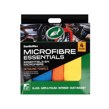 TURTLE WAX Microfibre Essentials Kit 4pcs dažāda pielietojuma mikrošķiedras drānas 4 gab., 40 x 30cm (TWX54700)