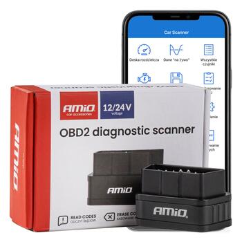 OBD2 diagnostikas skeneris 12/24V AMIO-04731 (04731m)