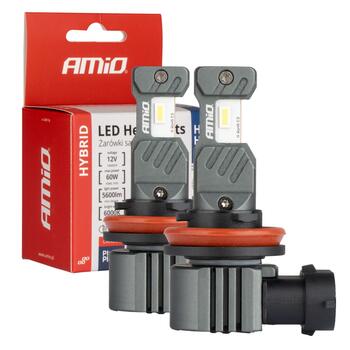 LED Auto spuldzes Hybrid series H8 H9 H11 H16 6000K Canbus 60W AMIO-04116 (04116)