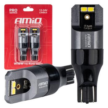 LED CANBUS PRO series T15 W16W 4x2016 SMD White 12/24V AMIO-03578 (03578)