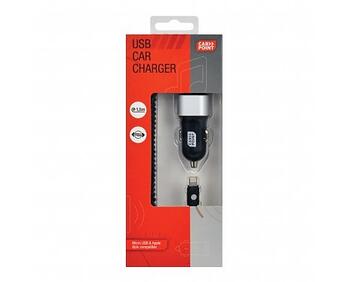 4.8A iPhone Auto piepīpētāja lādētājs 2xUSB 12V/24V 5V CARPOINT (0517030)