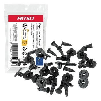 Paplašināšanas klipšu komplekts 20 mm 19 mm 8 mm ⌀ 9 mm, 20 pcs. AMIO-05035 (05035)