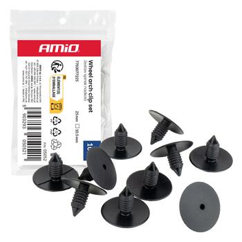 Riteņu arku klipšu komplekts 25 mm ⌀ 10.5 mm, 10 pcs. AMIO-05052 (05052)