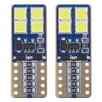 LED CANBUS spuldze 8SMD 2835 T10e (W5W) White 12V/24V (01635)