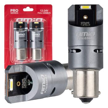 LED CANBUS PRO series BA15S P21W 2x1860SMD White 12/24V FULL CANBUS with FANAMIO-03603 (03603)