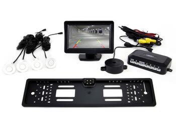 Autostāvvietas palīgsistēma TFT01 4,3” ar CAM-402 LED 4 sensori balts (01551)