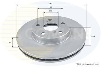 Bremžu disks COMLINE, 0171V, TOYOTA AVENSIS (0171V)
