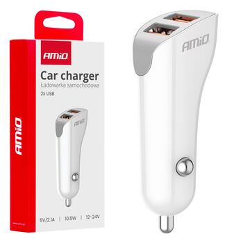 Car charger 2x USB-A 2.1A 12/24V AMiO-03874 (03874)